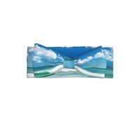 WHJDPP Bandeau de bébé avec nœud imprimé nuages blancs - Accessoire doux et extensible pour séance photo et fête prénatale
