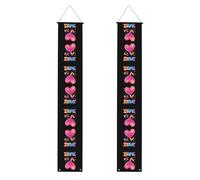 WHJDPP Bannière de porche avec motif « Love says Happy Birthday » - Robuste, durable, lavable et réutilisable - Décoration de remise de diplôme pour fêtes, cérémonies, portes d'entrée