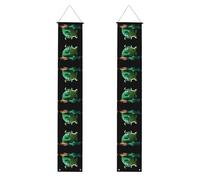WHJDPP Bannière de porche avec motif monstre vert lisant un livre - Robuste, durable, lavable et réutilisable pour fêtes, cérémonies, portes d'entrée