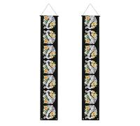 WHJDPP Bannière de porche de remise de diplôme avec fleurs graffitis - Robuste, durable, lavable et réutilisable - Décoration de remise de diplôme pour fêtes, cérémonies, portes d'entrée