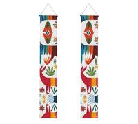 WHJDPP Bannière de porche mexicaine à motif d'animaux Otomi - Robuste, durable, lavable et réutilisable - Décoration de remise de diplôme pour fêtes, cérémonies, portes d'entrée