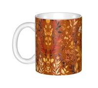 WHJDPP Beauty Burnt Orange Mug en céramique pour cappuccino, latte, céréales, yaourt, lait, boissons chaudes ou froides Four à micro-ondes