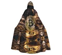 WHJDPP Bitcoin Prints Cape à capuche pour Halloween, jeux de rôle et fêtes costumées, confortable et durable