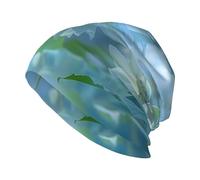 WHJDPP Blooming Hundred Peonies Bonnet tricoté pour adulte - Bonnet extensible doux et confortable pour homme et femme Noir