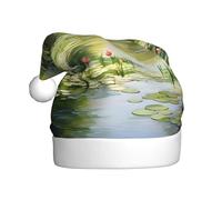 WHJDPP Bonnet de Noël durable pour adulte avec imprimé nénuphars dans l'étang pour Halloween, Noël, Nouvel An