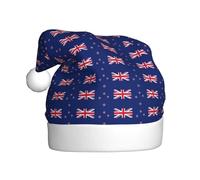 WHJDPP Bonnet de Noël pour adulte avec imprimé drapeau de la Nouvelle-Zélande, doux et moelleux, idéal pour une utilisation à long terme
