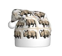 WHJDPP Bonnet de Noël pour adulte avec imprimé rhinocéros doux et moelleux, idéal pour une utilisation à long terme