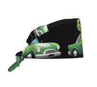 WHJDPP Bonnet de travail de nettoyage imprimé grand dinosaure dans la voiture pour femme et homme, réglable, absorbant la transpiration, respirant, noir