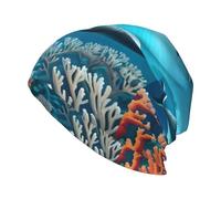 WHJDPP Bonnet tricoté tendance pour adulte Motif baleines sous la mer Doux Chaud et élastique Convient pour un usage quotidien Sortir et faire du sport Noir