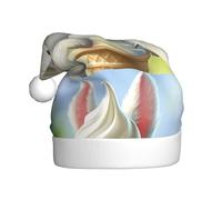 WHJDPP Bunny Eating Ice Cream Picture Chapeau de Noël pour adulte pour Noël, Halloween, Nouvel An, soldes, promotions