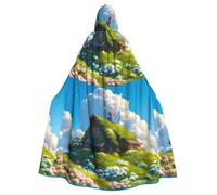 WHJDPP Cabin in the Woods Picture Cape à capuche pour adulte avec nœud papillon pour fête costumée, cosplay