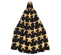 WHJDPP Cape à capuche avec nœud papillon pour adulte Motif étoile de mer Pain Halloween Cosplay