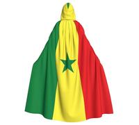 WHJDPP Cape à capuche imprimée drapeau du Sénégal pour adulte avec nœud papillon pour fête costumée, cosplay