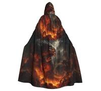 WHJDPP Cape à capuche imprimée monstre de bataille pour adulte - Très grande cape à capuche sans fermeture éclair