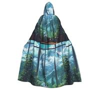 WHJDPP Cape à capuche imprimée The view from the window pour adulte avec nœud papillon pour fêtes costumées, cosplay
