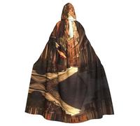 WHJDPP Cape à capuche italienne pour adulte Motif Old Street Prints Halloween Pour fêtes costumées et événements à thème