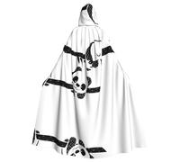 WHJDPP Cape à capuche pour adulte avec image de pandas mignons - Très grande cape à capuche sans fermeture éclair