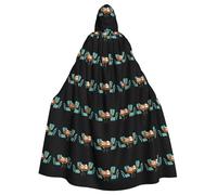 WHJDPP Cape à capuche pour adulte avec imprimé « Afternoon Tea at the round table » pour Halloween, fêtes costumées et événements à thème