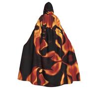 WHJDPP Cape à capuche pour adulte avec imprimé démon flamme, pour fêtes costumées et événements à thème