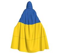 WHJDPP Cape à capuche pour adulte avec imprimé drapeau de l'Ukraine est un poncho à capuche super grand, confortable et durable pour Halloween