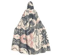 WHJDPP Cape à capuche pour adulte avec imprimé hippocampe et poisson pour Halloween, jeu de rôle