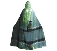 WHJDPP Cape à capuche pour adulte avec imprimé oiseau imprégné de pluie pour Halloween, jeu de rôle