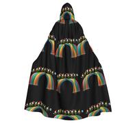 WHJDPP Cape à capuche pour adulte avec nœud papillon - Fées dansant sur l'arc-en-ciel - Pour Halloween et cosplay