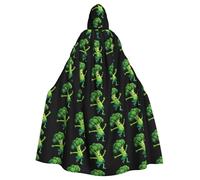 WHJDPP Cape à capuche pour adulte avec nœud papillon - Motif brocoli dansant - Pour Halloween et cosplay