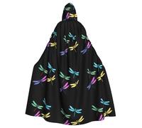 WHJDPP Cape à capuche pour adulte avec nœud papillon - Motif des quatre frères libellules - Pour fêtes costumées, cosplay