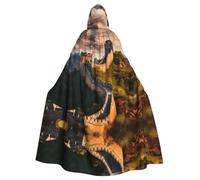 WHJDPP Cape à capuche pour adulte avec nœud papillon - Motif photo de la Grande Muraille de Chine - Pour fêtes costumées, cosplay