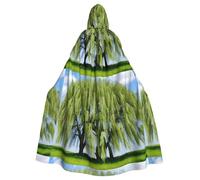 WHJDPP Cape à capuche pour adulte avec nœud papillon - Motif saule d'arbre - Pour fêtes costumées, cosplay