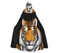 WHJDPP Cape à capuche pour adulte avec une tête de tigre au look féroce, sans fermeture éclair, confortable et durable pour les jeux de rôle