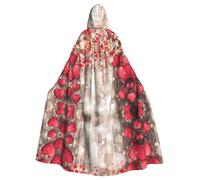WHJDPP Cape à capuche pour adulte Motif cœur d'amour rouge - Très grande cape à capuche sans fermeture éclair