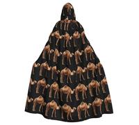 WHJDPP Cape à capuche pour adulte Motif étoile du désert Camel Imprimé Halloween Pour fêtes costumées et événements à thème