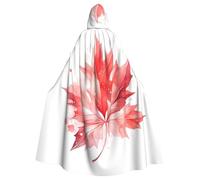 WHJDPP Cape à capuche pour adulte Motif feuille d'érable rouge Halloween - Très grande cape à capuche sans fermeture éclair