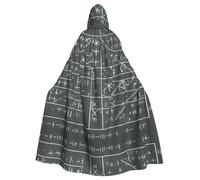 WHJDPP Cape à capuche pour adulte Motif géométrique mathématiques Geek Calculus Halloween pour fêtes costumées et événements à thème