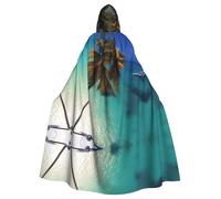 WHJDPP Cape à capuche pour adulte Motif noix de coco et soleil de plage - Très grande cape à capuche sans fermeture éclair