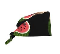 WHJDPP Capybara Casquette de travail imprimée pastèque pour femme et homme, réglable, absorbant la transpiration, respirant, noir