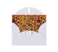 WHJDPP Carte de vœux blanche avec texture ethnique tribale africaine imprimée 10,2 x 15,2 cm pour Noël, anniversaire d'enfant, Saint-Valentin, anniversaire de mariage et invitations de fête
