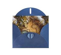 WHJDPP Carte de vœux bleue avec boussole et vieille carte du monde imprimée 10,2 x 15,2 cm pour Noël, anniversaire d'enfant, Saint-Valentin, anniversaire de mariage et invitations de fête