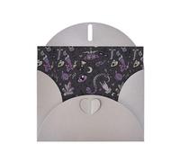 WHJDPP Carte de vœux grise avec impression gothique violet/noir - 10,2 x 15,2 cm - Pour Noël, anniversaire d'enfant, Saint-Valentin, anniversaire de mariage et invitations de fête