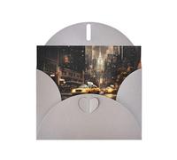 WHJDPP Carte de vœux grise avec impression New York Fashion City de 10,2 x 15,2 cm pour Noël, anniversaire d'enfant, Saint-Valentin, anniversaire de mariage et invitations de fête
