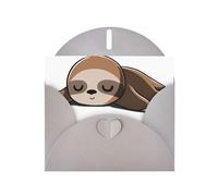 WHJDPP Carte de vœux grise avec imprimé animal paresseux mon esprit 10,2 x 15,2 cm pour Noël, anniversaire d'enfant, Saint-Valentin, anniversaire de mariage et invitations de fête