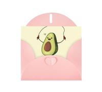 WHJDPP Carte de vœux rose avec corde à sauter avocat 10,2 x 15,2 cm pour Noël, anniversaire d'enfant, Saint-Valentin, anniversaire de mariage et invitations de fête