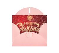 WHJDPP Carte de vœux rose « Merry Christmas too » avec impression de 10,2 x 15,2 cm pour Noël, anniversaire d'enfant, Saint-Valentin, anniversaire de mariage et invitations de fête