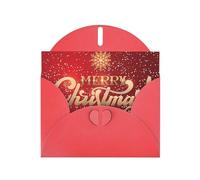 WHJDPP Carte de vœux rouge avec impression « Merry Christmas too » - 10,2 x 15,2 cm - Pour Noël, anniversaire d'enfant, Saint-Valentin, anniversaire de mariage et invitations de fête