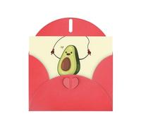 WHJDPP Carte de vœux rouge avocat avec corde à sauter 10,2 x 15,2 cm pour Noël, anniversaire d'enfant, Saint-Valentin, anniversaire de mariage et invitations de fête