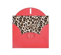 WHJDPP Carte de vœux rouge imprimé léopard 10,2 x 15,2 cm pour Noël, anniversaire d'enfant, Saint-Valentin, anniversaire de mariage et invitations de fête