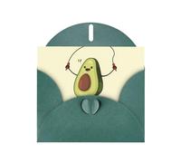 WHJDPP Carte de vœux vert foncé avec corde à sauter avocat 10,2 x 15,2 cm pour Noël, anniversaire d'enfant, Saint-Valentin, anniversaire de mariage et invitations de fête