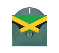 WHJDPP Carte de vœux vert foncé avec impression drapeau de la Jamaïque - 10,2 x 15,2 cm - Pour Noël, anniversaire d'enfant, Saint-Valentin, anniversaire de mariage et invitations de fête